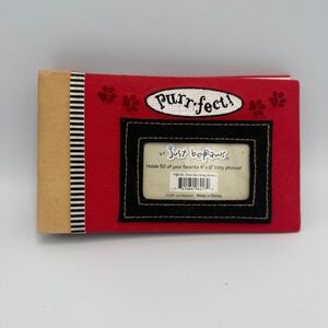 Just Bepaws Purr-fect Brag Book Red Cat Photo Album 4x6 50 Photos P8S18 Vintage